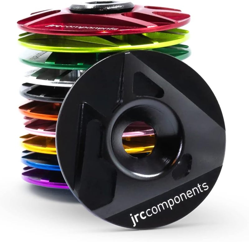 JRC Components Ahead Stem Top Cap JRC Logo Design | Lightweight 6061-T6 Aluminum Top Cap | Compatible with Road, Gravel & Mountain 1-1/8" Threadless Steerers - Image 1
